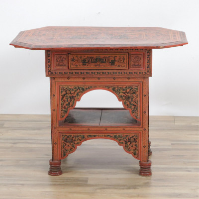 Image for Lot Thai Scarlet & Black Lacquer Center Table, 19/20C.