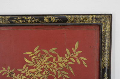 19th C. Asian Paint Decorated Wooden Panel