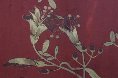 19th C. Asian Paint Decorated Wooden Panel