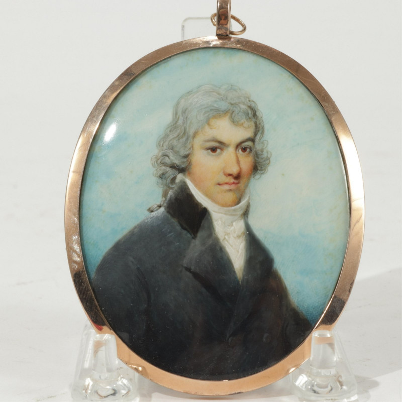 19th C Miniature Portrait of Gentleman
