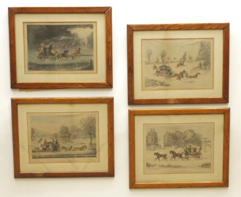 After James Pollard - Four Hand Colored Engravings
