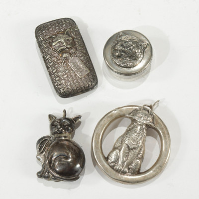 Collection Sterling & Silver Plate Cats