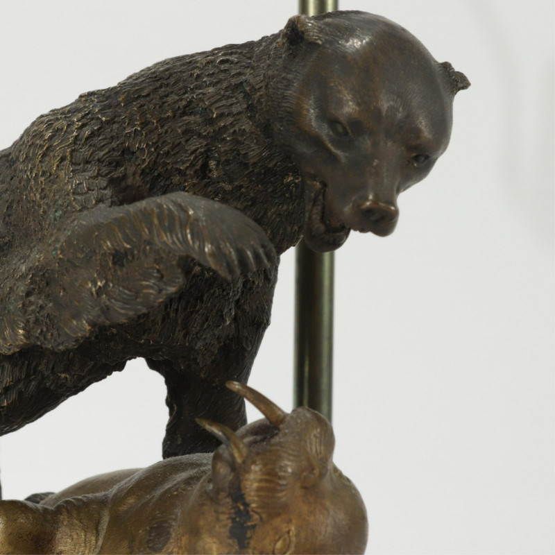 Bronze Bear & Walrus on Rock Crystal as Lamp