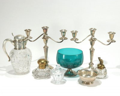 Image for Lot Sterling Silver and Cut Glass Collection