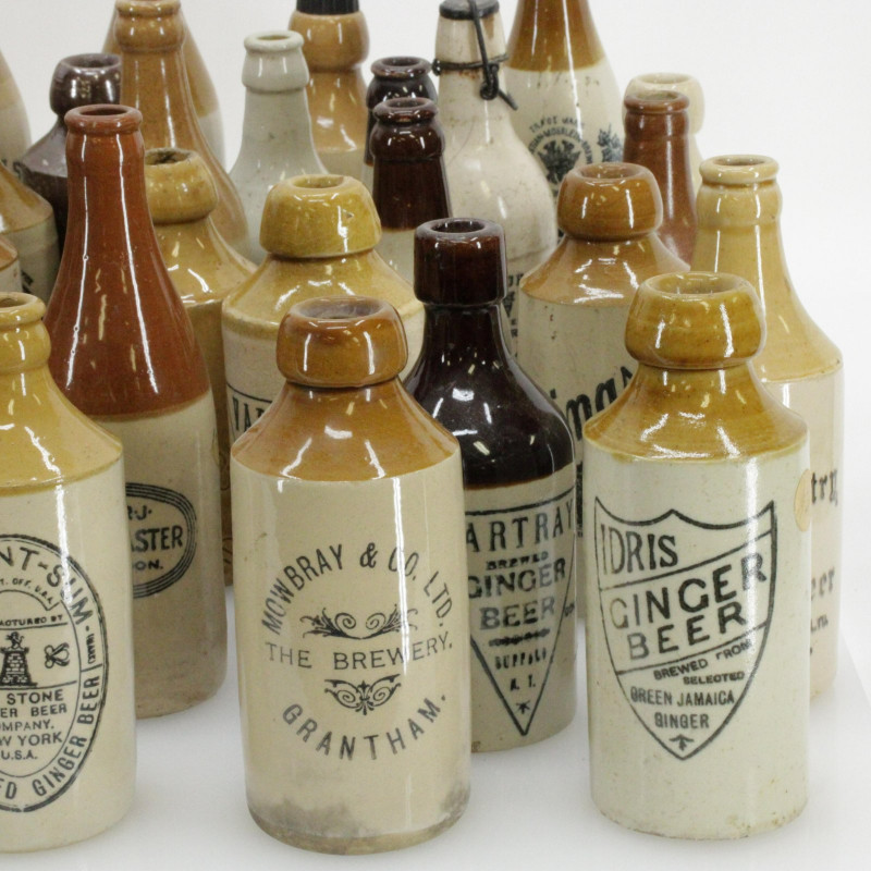 Group of Vintage Stoneware Ginger Beer Bottles