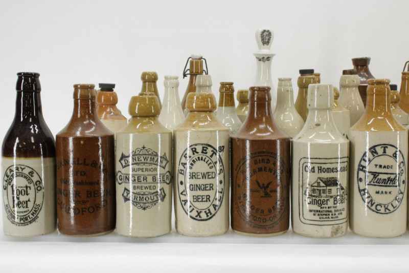 Group of Vintage Stoneware Ginger Beer Bottles