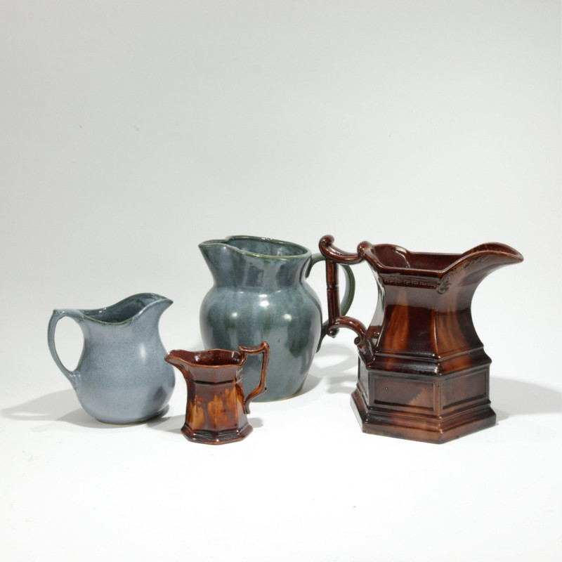 Group of 4 American Pottery Pitchers Roseville