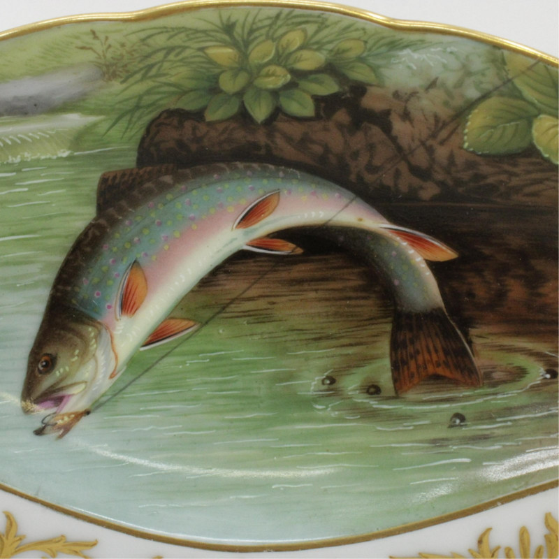 Wilhelm Graef Porcelain Fish Plates Signed