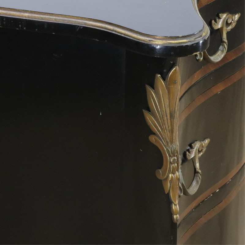 Louis XV Style Parcel Gilt Black Painted Commode