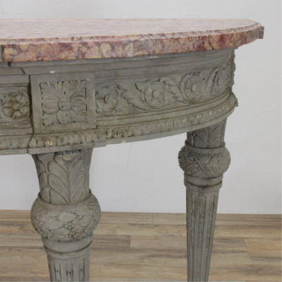Louis XVI Style Grey Painted Console, 20th C.