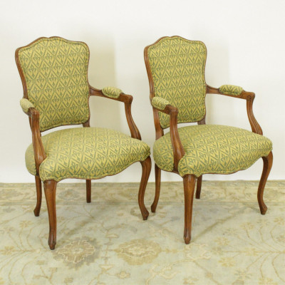 Pair of French Provincial Style Fauteuil