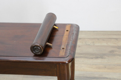 Neoclassical Style Bolstered Top Wood Bench