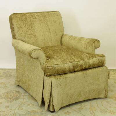 Image for Lot George III Style Upholstered Lounge Chair