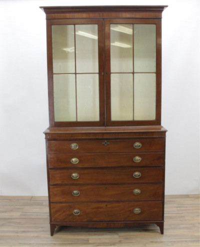 Image for Lot 19C Georgian Style Two Part Secretary/Butlers Desk
