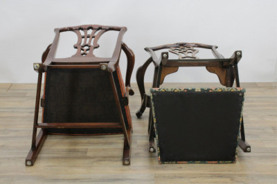 Two 19/20C Chippendale Style Armchairs