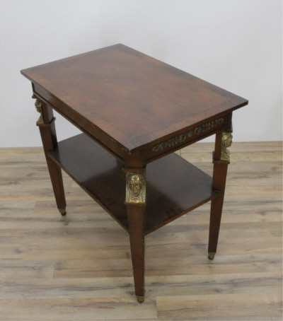 Empire Style Brass Mounted Mahogany End Table