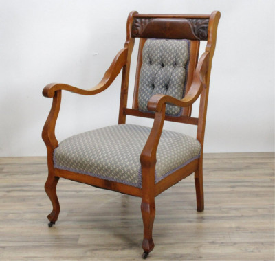Victorian Style Wood Framed Upholstered Chairs