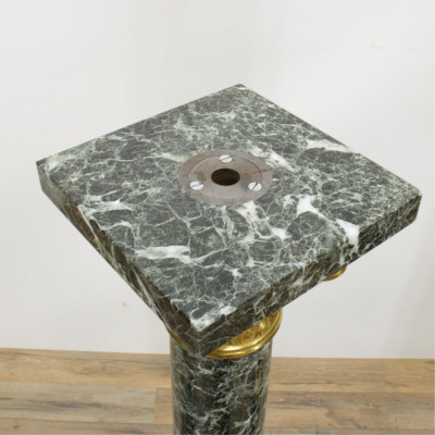 Pair French Ormolu & Marble Pedestal, 19th C.