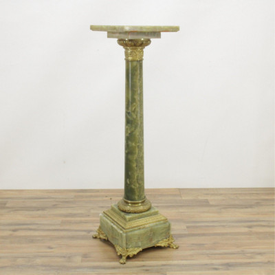 Image for Lot French Ormolu & Green Onyx Pedestal, 19th C.