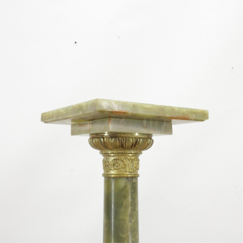 French Ormolu & Green Onyx Pedestal, 19th C.