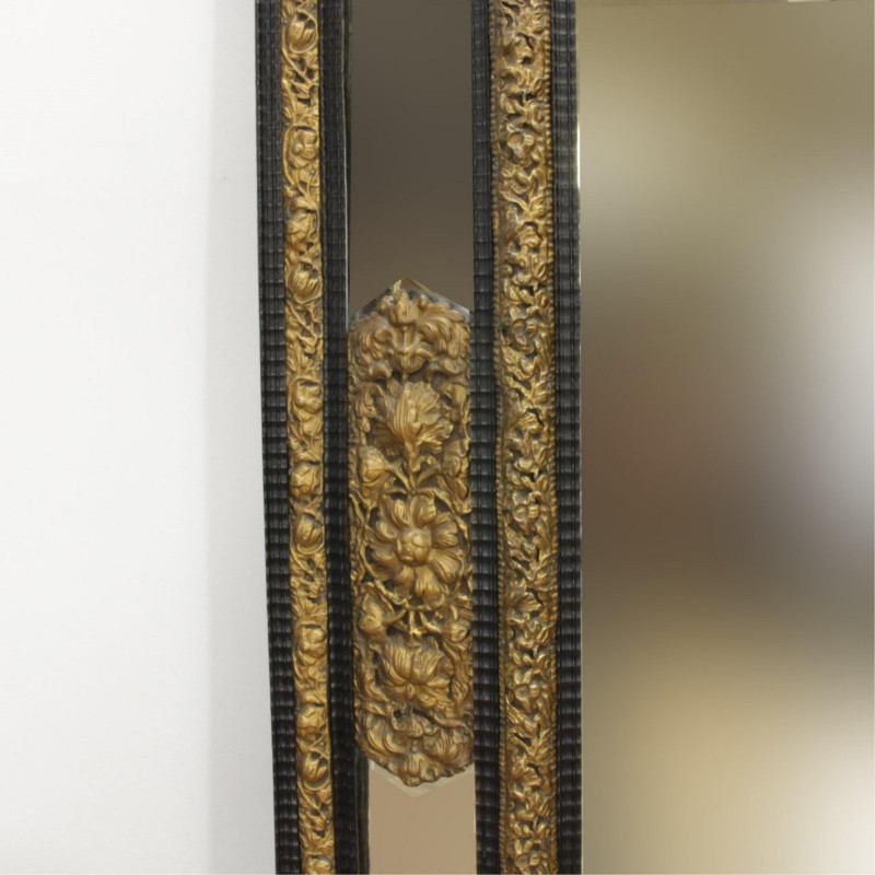 Dutch Baroque Style Gilt Metal Cushion Mirror
