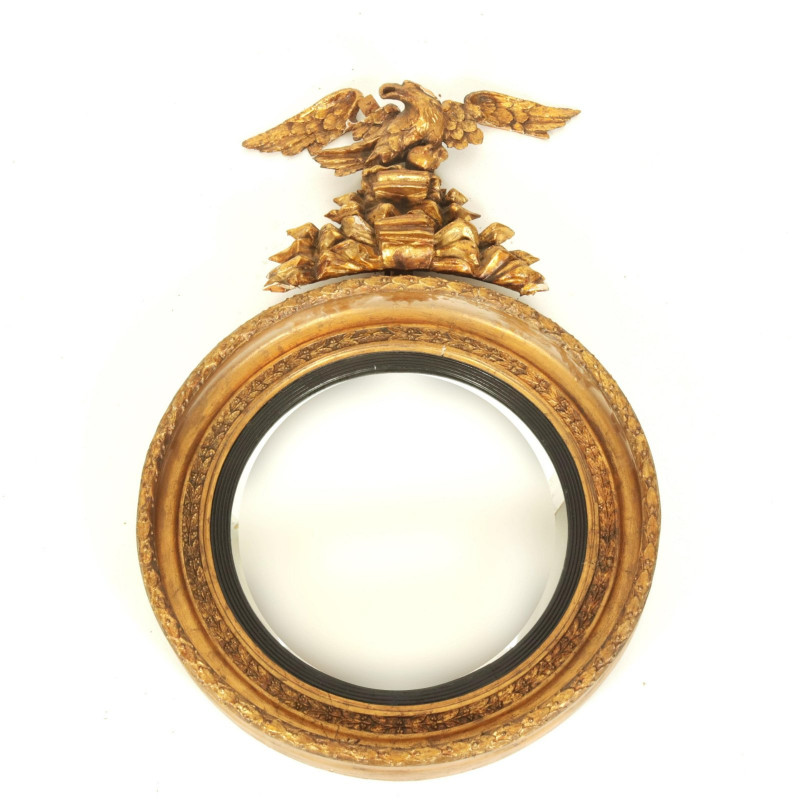 Regency Style Giltwood Convex Mirror, 19th C.