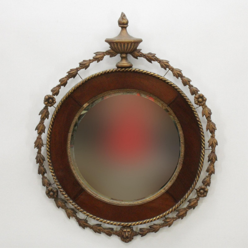 19th C. Federal Mahogany Gilt Surround Mirror