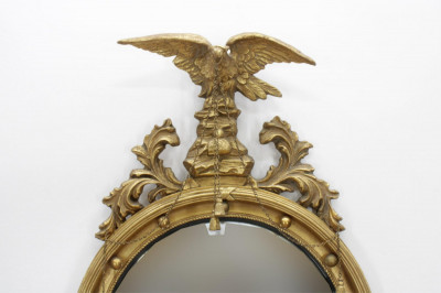 Federal Style Bullseye Giltwood Mirror