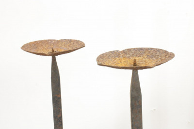 Two Pair Baroque Style Iron Torchieres