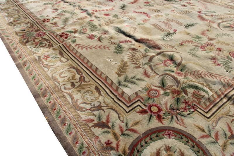 Wool Room Size Aubusson Style Carpet