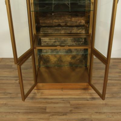Mastercraft Brass and Glass Tall Display Cabinet