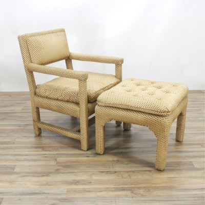 Image for Lot Erwin Lambeth Baughman Style Chair & Ottoman