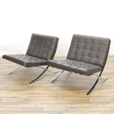 Image for Lot Pair Barcelona Style Chairs