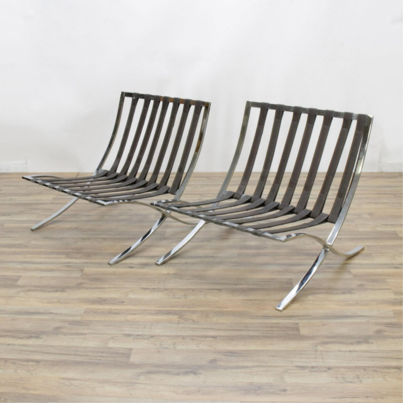 Pair Barcelona Style Chairs