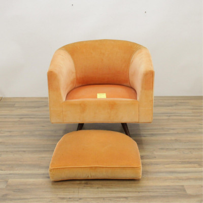 Danish Style Swivel Upholstered Chair