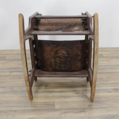 Angel Pazmino Tooled Leather Rocking Chair
