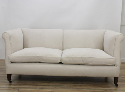 Modern Mahogany Upholstered Sofa