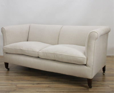 Modern Mahogany Upholstered Sofa