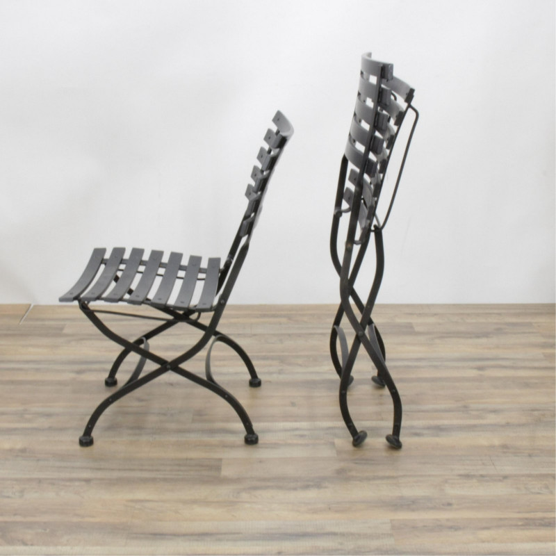 Six Steel Contemporary Folding Bistro Chairs