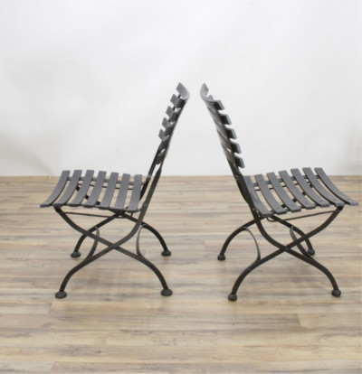 Six Steel Contemporary Folding Bistro Chairs