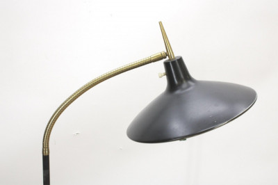 Laurel Black Painted Metal/Brass Lamp, c.1950