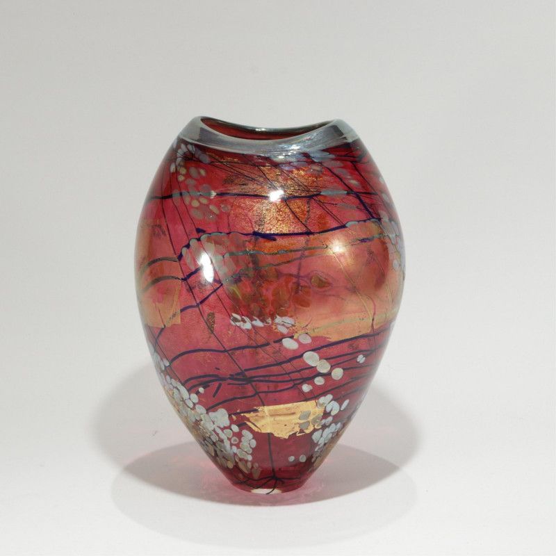 Contemporary Tim Lazer Glass Vase, another signed
