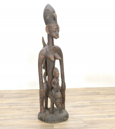African Carved Maternity Figure, poss. Senufu