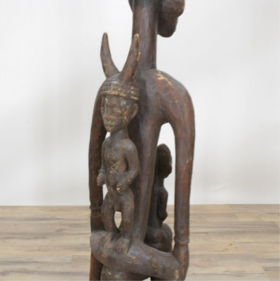 African Carved Maternity Figure, poss. Senufu