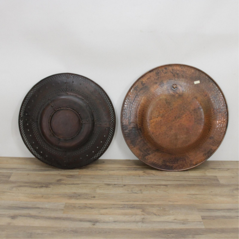 Two Contemporary Copper Decorative Wall Chargers