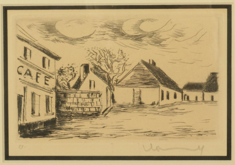 Maurice De Vlaminck - Cafe De Paris, etching