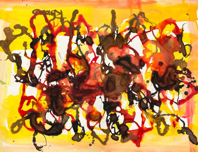 William Ronald - Untitled (yellow and red abstract)