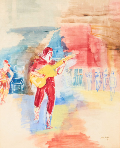 Image for Lot Jean Dufy - Untitled (Guitar Player)