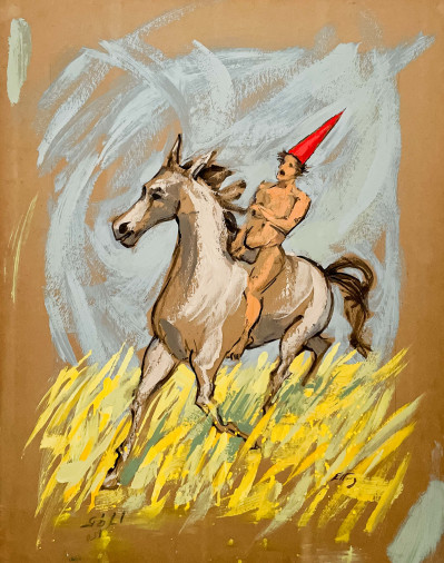 Image for Lot Emlen Etting - Horseman with Red Cap
