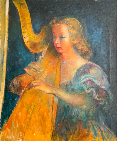 Image for Lot Clara Klinghoffer - Untitled (Woman Playing Harp)
